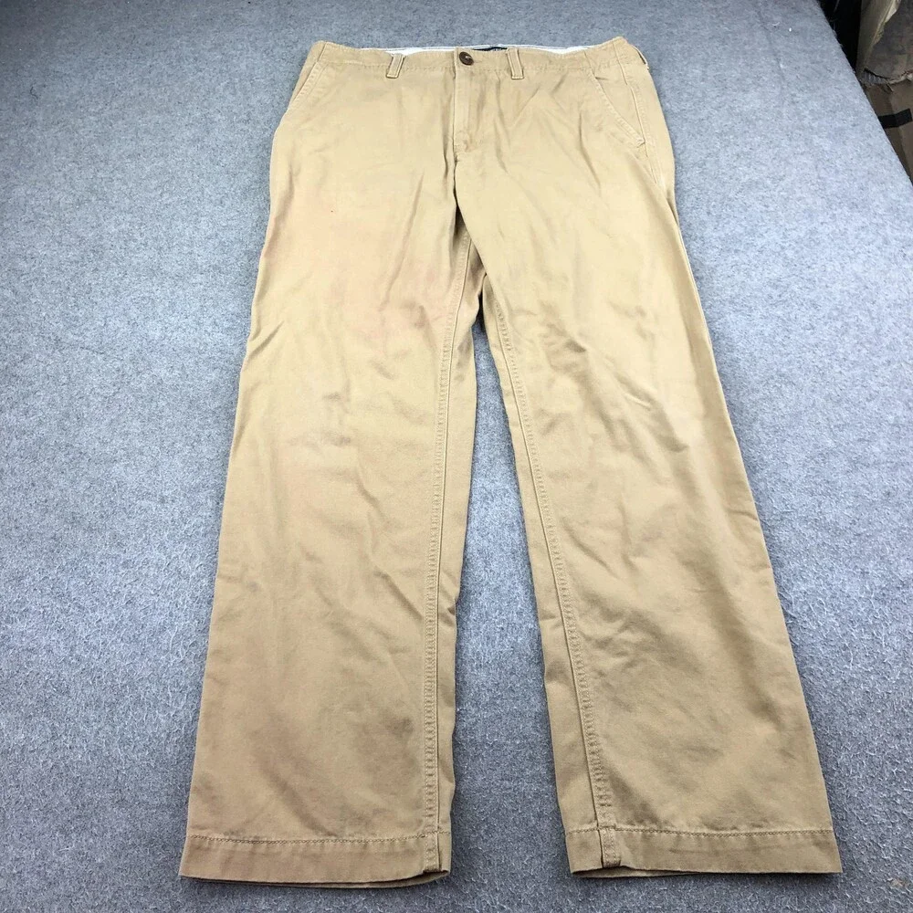 American Eagle Outfitters Pants Mens 33x34 Beige Chino Relaxed Straight Casual